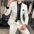 S-7XL Jacket + Pants / Luxurious High -end Brand Solid Color Men's Casual Business Slim Suit Two -piece Suit Groom Wedding Suit