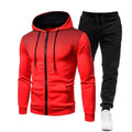 2025 Men's Sports Set Outdoor Running Clothing Spring Autumn Dot Print Zipper Hoodie And Sports Pants Two-Piece Set