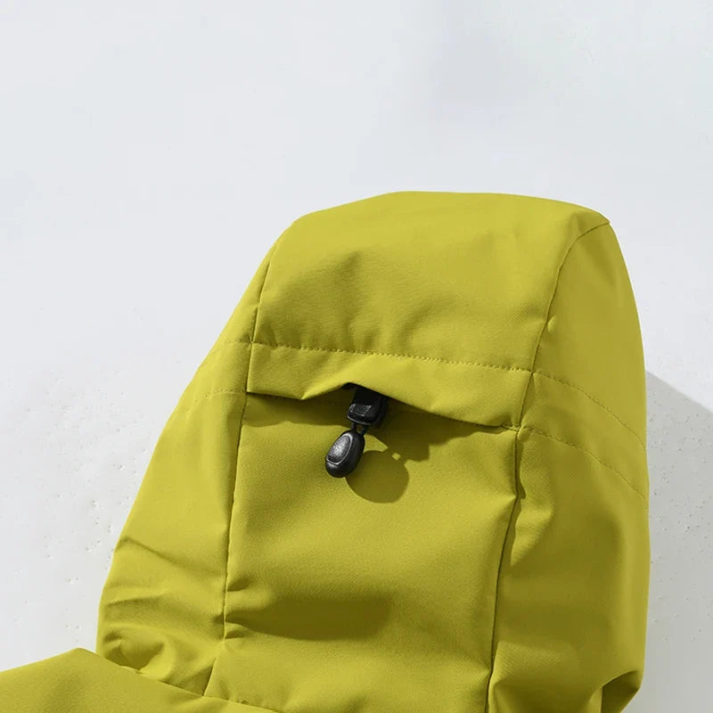 Unisex Waterproof Windbreaker Jacket - Single-Layer Raincoat for Hiking, Camping - Certified Moderate Rain Protection