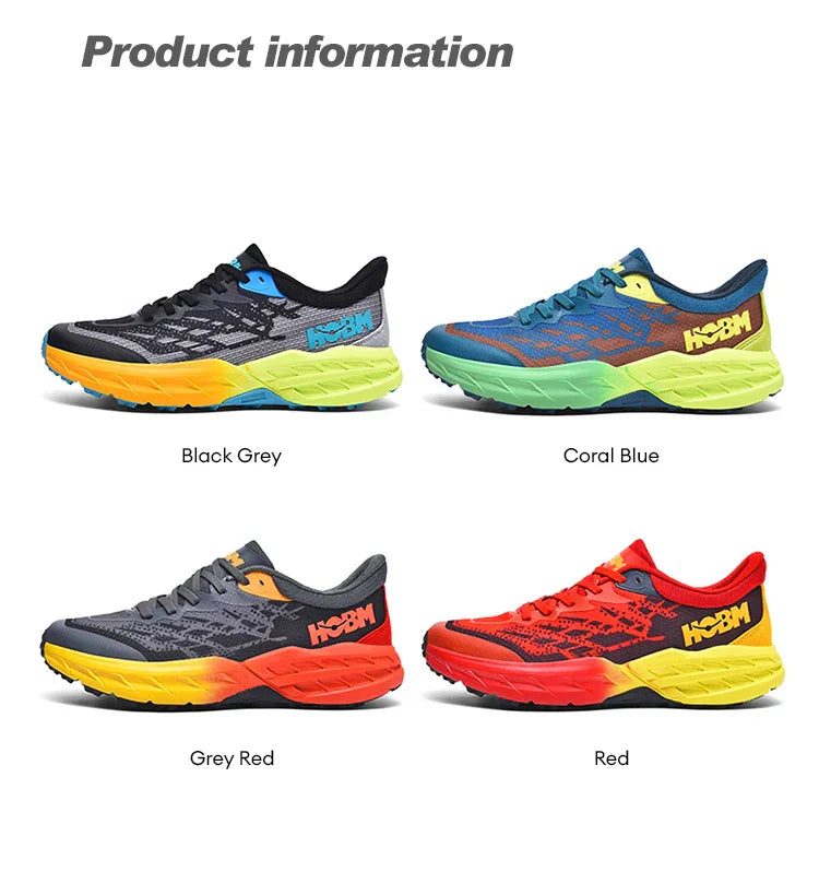 Men's Marathon Shoes Running Shoes Breathable High elasticity Cushioning Male Lightweight Sports Shoes Fitness Training