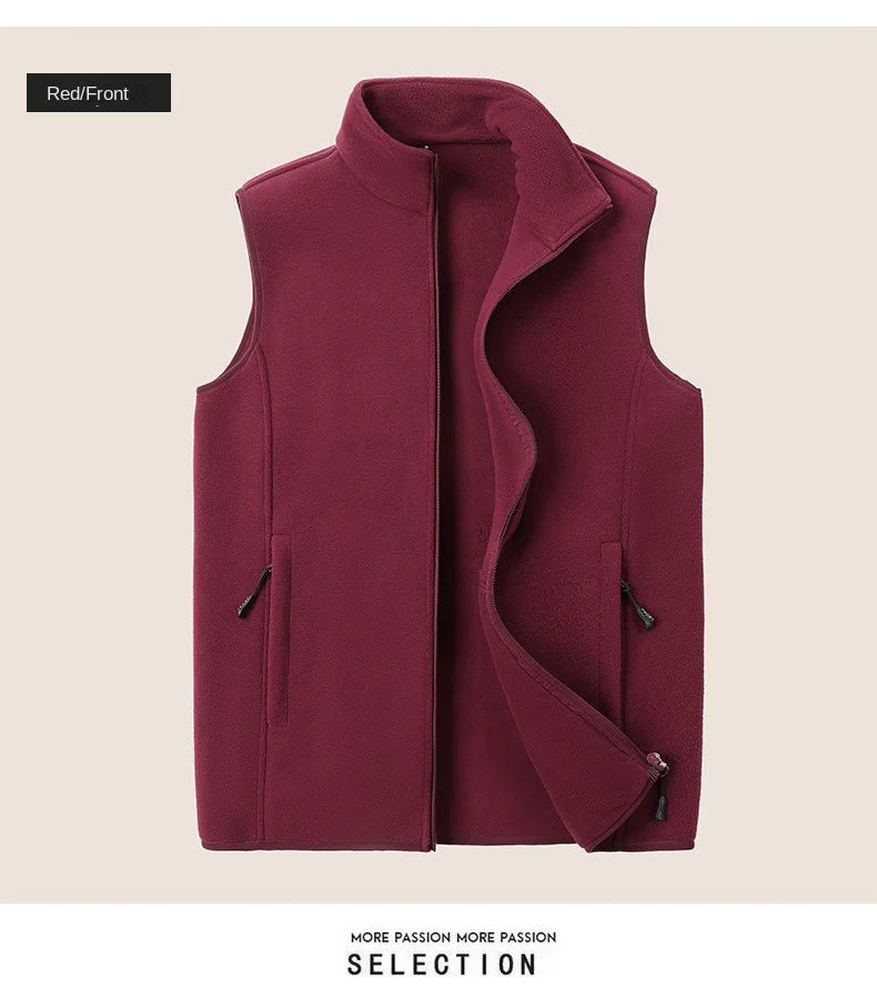 Autumn Fashion Plus Size Male Warm Waistcoat Fleece Vest Men's Lamb Cashmere Warm Sleeveless Coat Men Brand Clothing Winter Vest