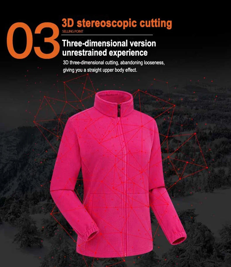Winter Polar Fleece Jackets Women Windproof Thermal Soft Shell Jacket Outdoor Hiking Camping Skiing Climbing Warm Coat