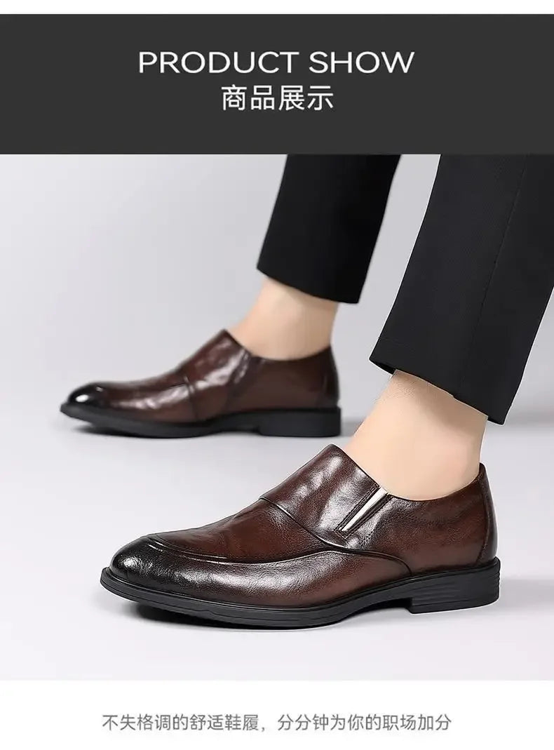 Luxury Brand Men Leather Formal Business Shoes Male Office Work Flat Shoes Oxford Breathable Party Wedding Anniversary Shoes