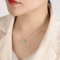 0.5/1/2CT Moissanite Necklace for Women S925 Pure Silver Round Laboratory Diamond Pendant Fashionable Wedding Jewelry