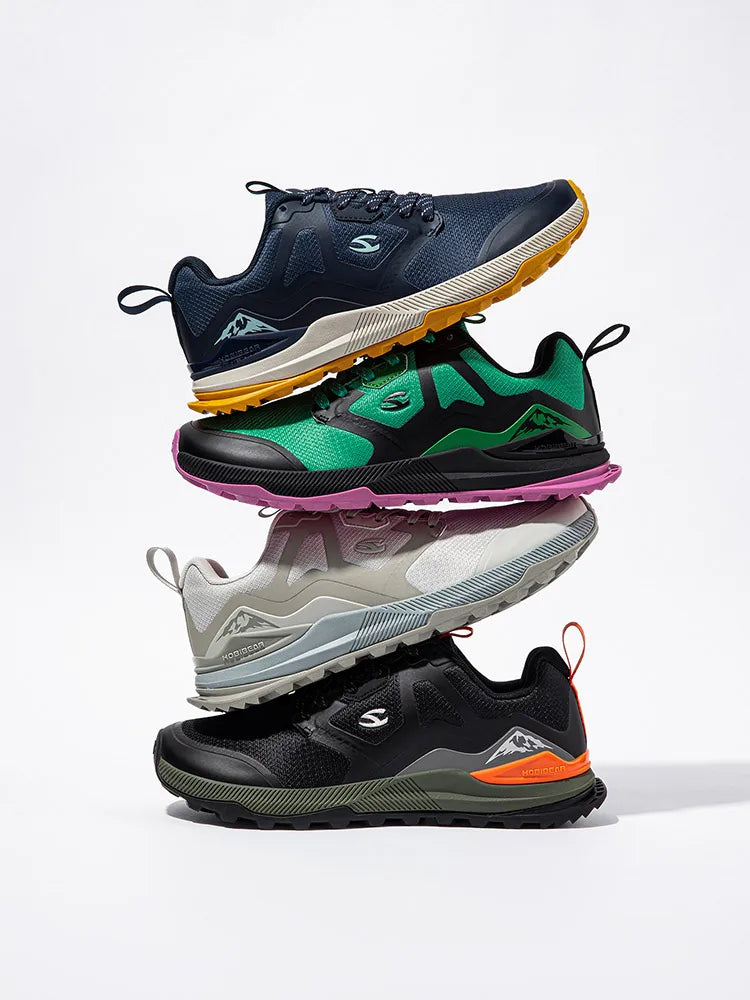 Unisex Hiking Shoes Women Men Trail Running Outdoor Sneakers Artificial Leather Non Slip Lace-Up Walking Shoes
