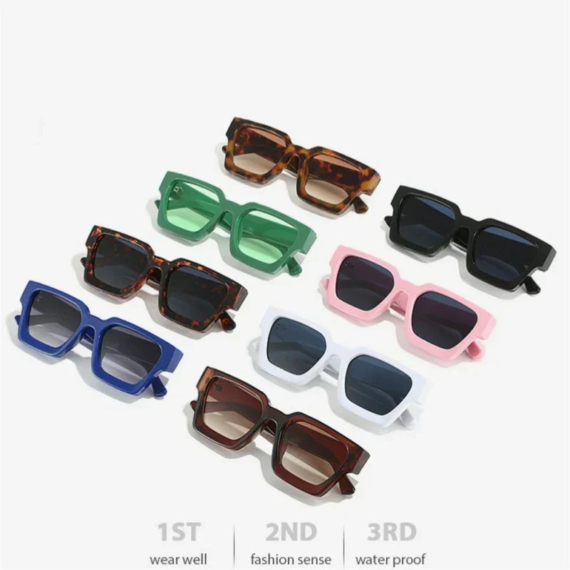 Men Square Frame Sunglasses 2025 Luxury Brand Designer Sun Glasses Retro Trendy Shades UV400 Unisex Women Glasses New