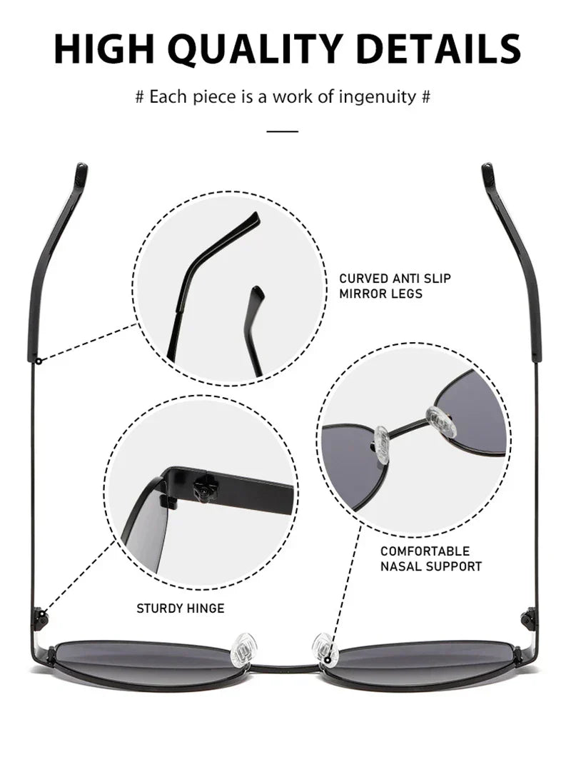 Luxury Small Oval Sunglasses Men Women Brand Design Metal Round Sun Glasses Classic Reto Casual Driving Shades