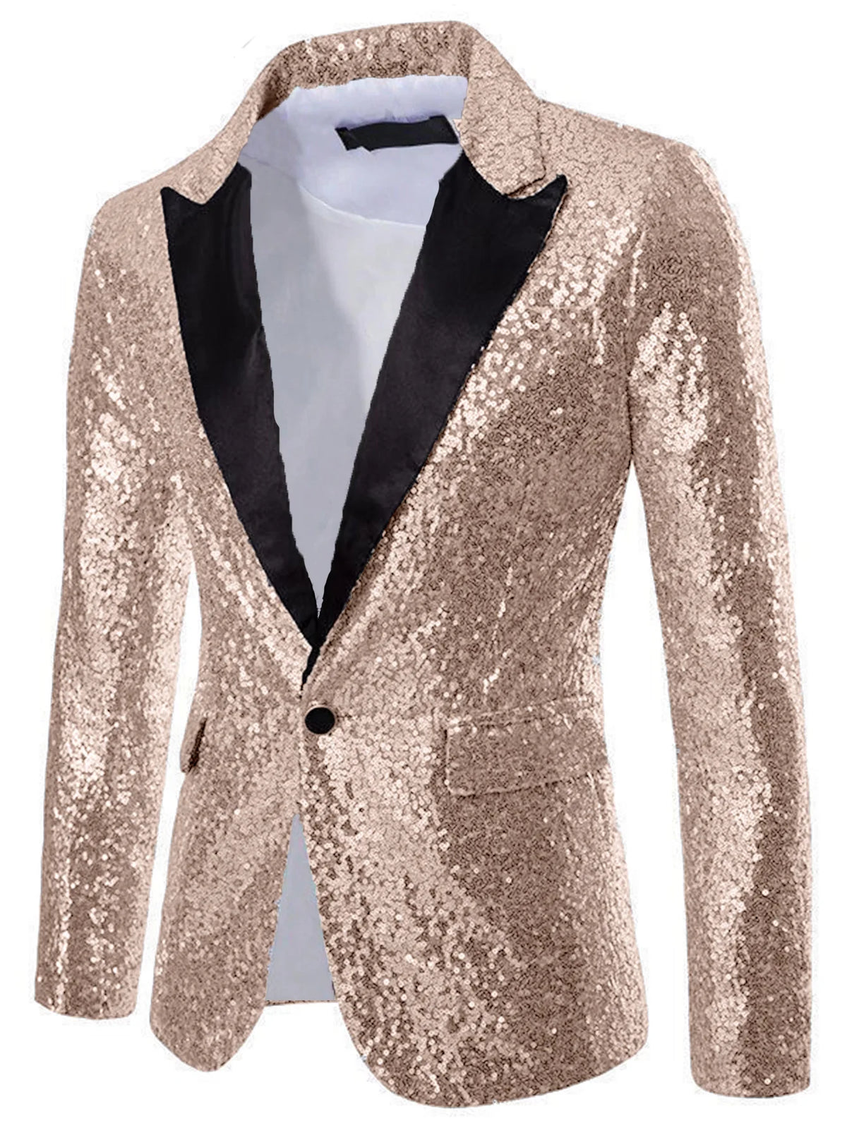 High End Men's Gold Sequin Suit European and American Hosting Performance Dress Korean Version Slim Fit Studio Suit Jacket