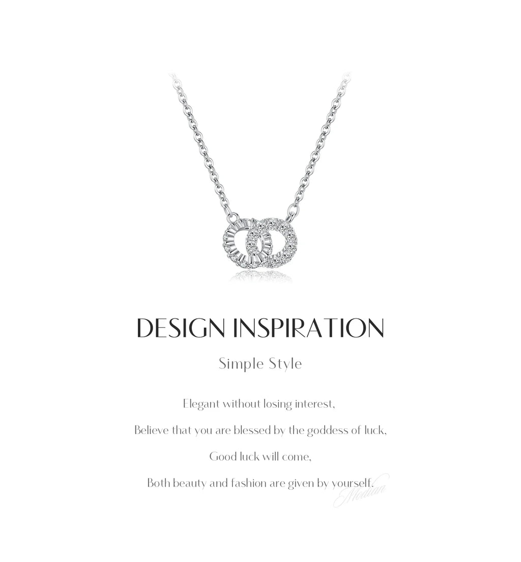 925 Sterling Silver Sparkling Circle Lock Fashion Pendant Necklaces Basic Daily Trendy Jewelry For Women Christmas Gifts