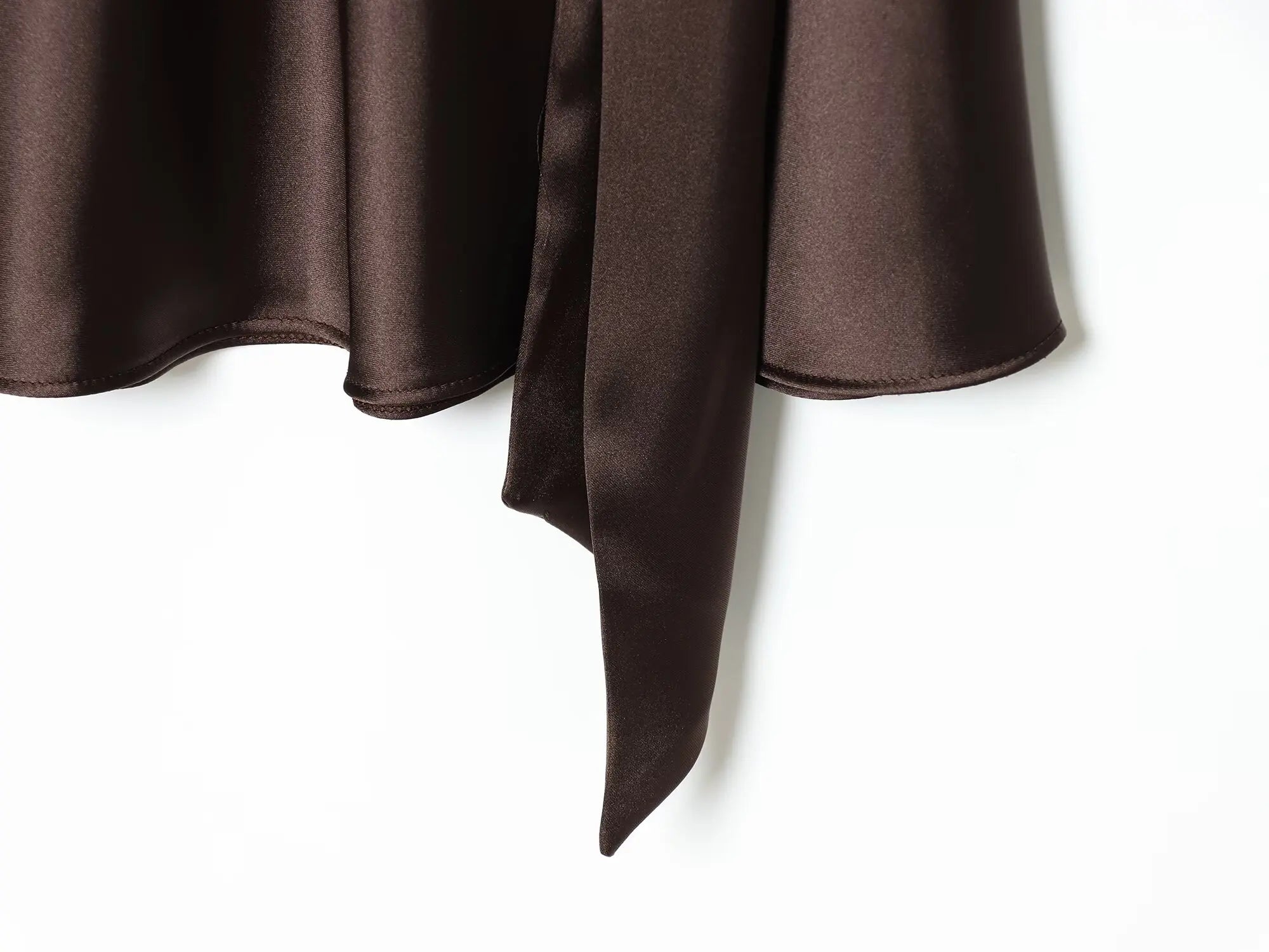 Women Fashion Satin Elegant Short Dress Summer Autumn New Long Sleeve Scarf V neck Mini Dress Female Elegant Party Dresses