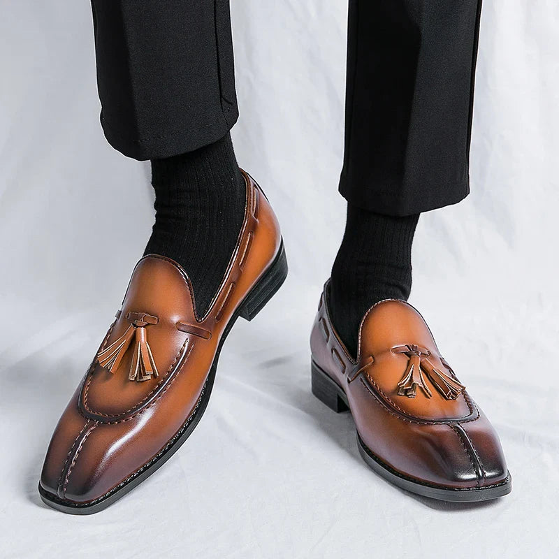 Fashion Shoe Office Shoes for Men Casual Shoes Breathable Leather Loafers Mens Driving Moccasins Comfortable Slip on 2023 Brown