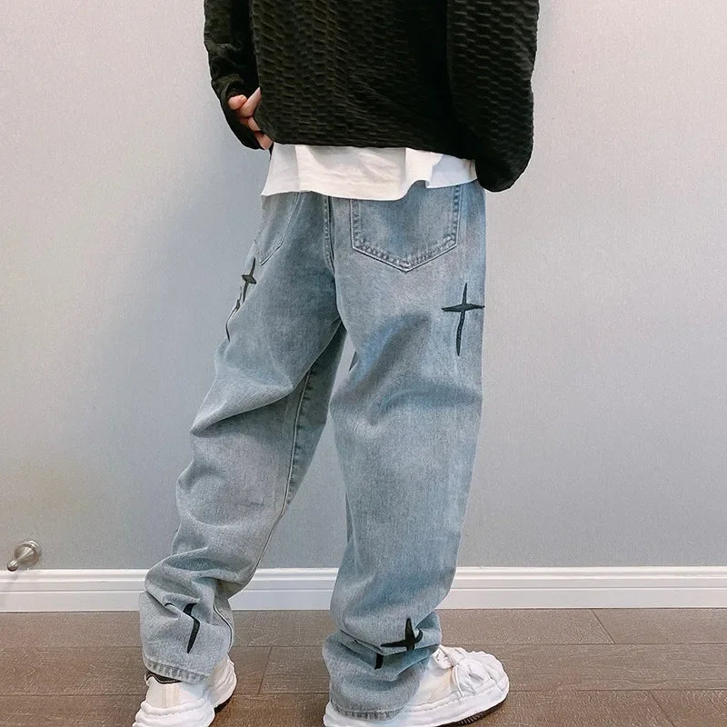 Men Designer Prints Star Jeans
