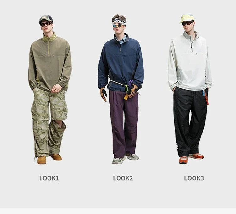 Autumn Utility Sweatshirt | Water-Repellent + Static Control + 4-Way Stretch (Unisex) Casual Loose Fit T-Shirt