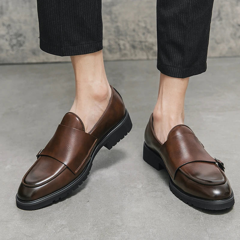 2026 Man Split Leather Shoes Rubber Sole Man Business Office Male Dress Lether Shoes Genuine Leather Wedding Party Shoes Plus 46