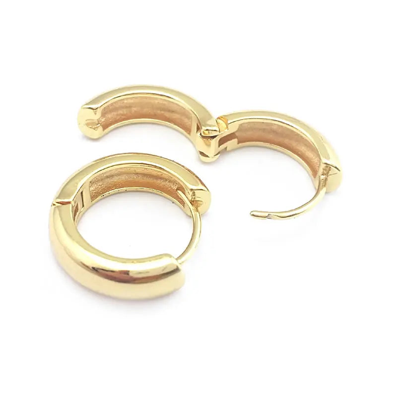 6PCS 14MM 16MM 18MM 23MM 25MM 30MM 18K Gold Color Brass Round Circle Loop Earrings Hoops Jewelry Making Supplies Accessories