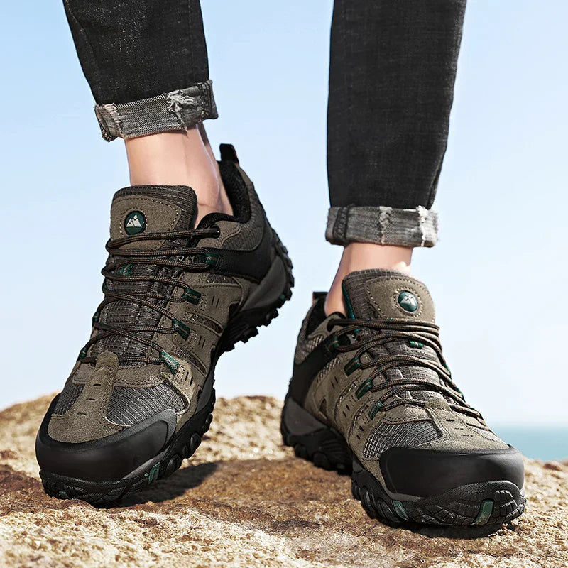 Men's Hiking Shoes Suede Leather Outdoor Shoes Wear-resistant Men Trekking Walking Hunting Tactical Sneakers