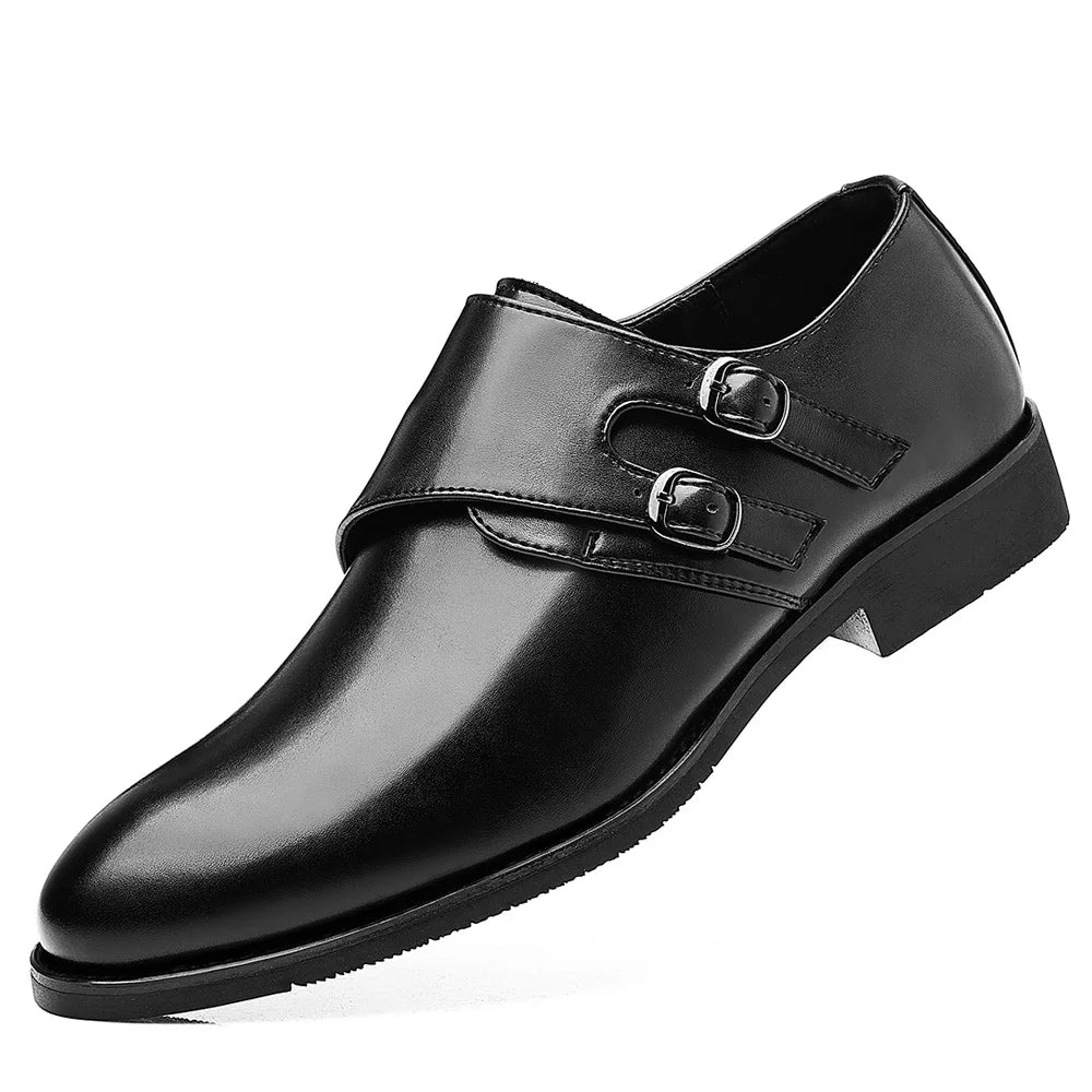 Big Size Solid Color Wedding Shoes for Men Solid Color Buckle Designer Leather Shoes Man Spring Autumn Fashion Dress Shoes Man
