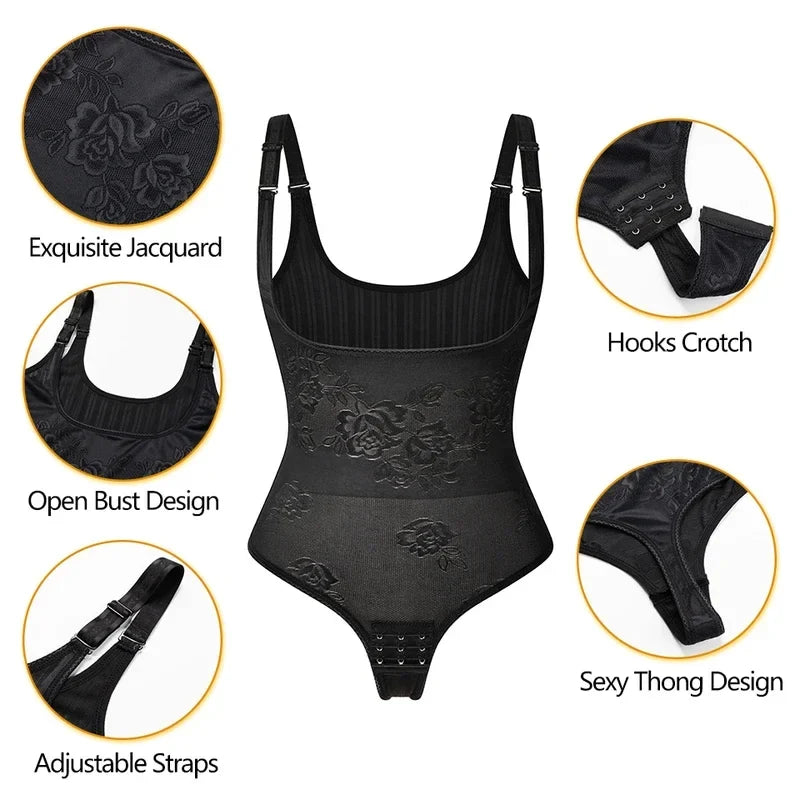 Women Shapewear Bodysuit New Tummy Control Shapewear Waist Trainer Thong Body Shaper Colombian Fajas Slimming Underwear