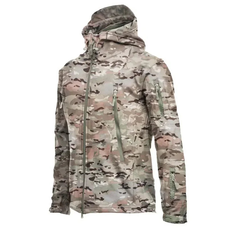Motorcycle Shark Skin Soft Shell Jackets Men Tactical Windproof Waterproof jacket men Combat Jackets Mens Hooded Bomber Coats