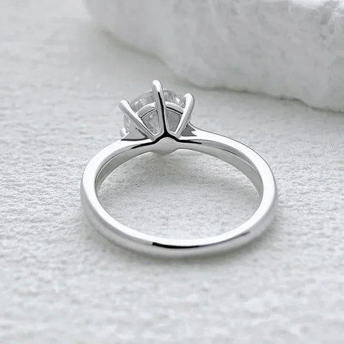 0.5-2ct Moissanite Wedding Ring for Women Sterling Silver Round Brilliant Diamond Solitaire Engagement Rings Certified