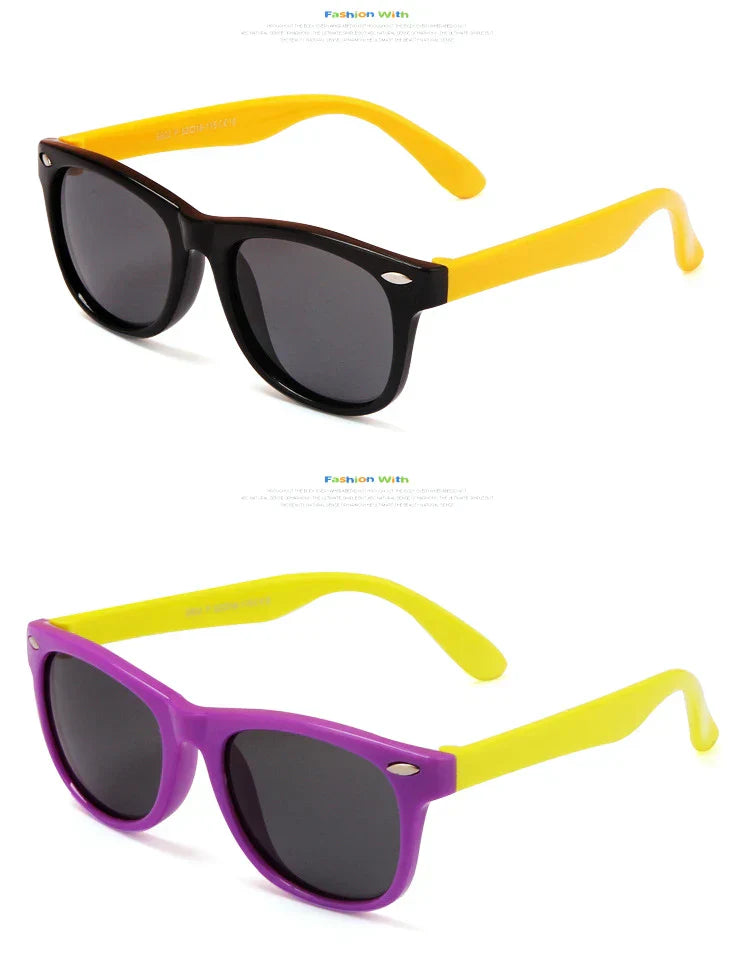 Classic Kids Silicone Sunglasses UV400 Eyewear for Boys Girls TR90 Goggles Children Sunglasses UV Protection Kids Eyewear