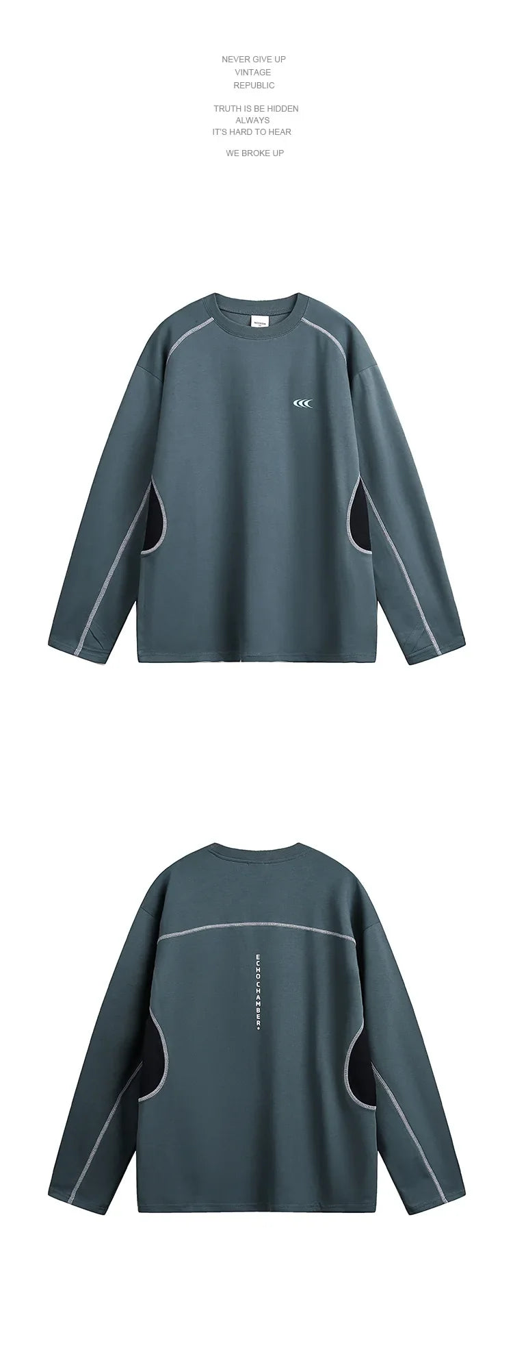 American Retro Splicing Outdoor Sports Printed Long-Sleeved Hoodie with Oversized Techwear Style for Spring Unisex