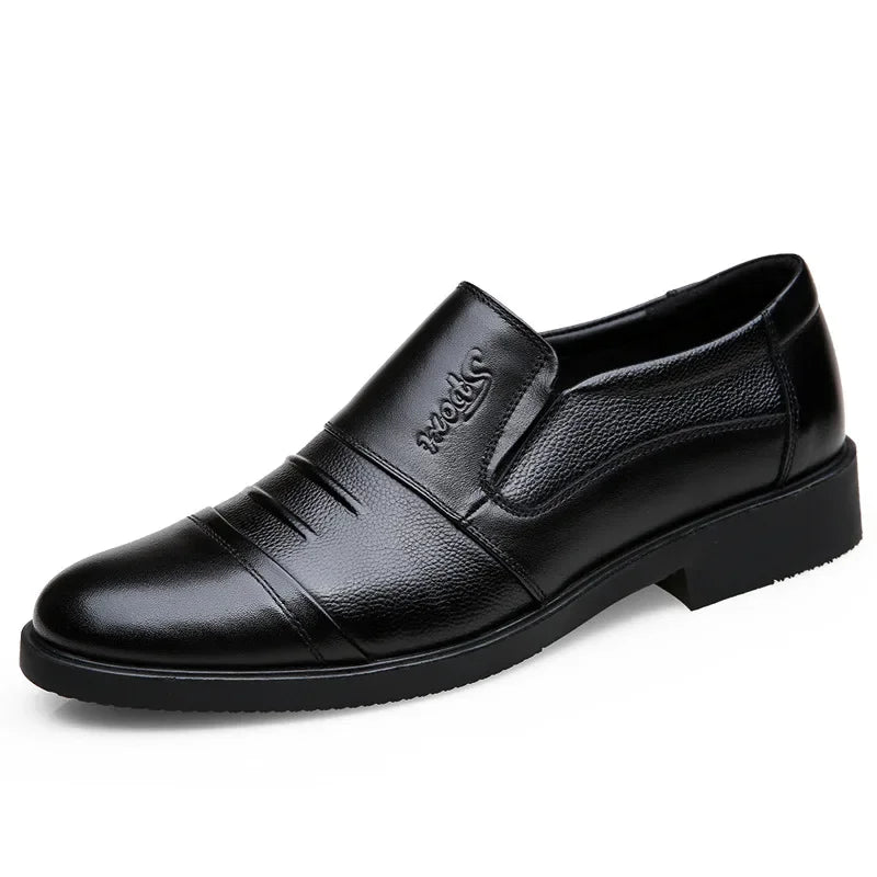 Men's Genuine Cow Leather Shoes Business Casual Shoes With Triple-Stitched Soles For Middle-Aged And Elderly Men 2025