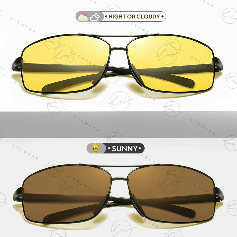 Classic Photochromic Sunglasses Polarized Man Day Night Vison Glasses Woman Chameleon Lens For Driving Goggles Male