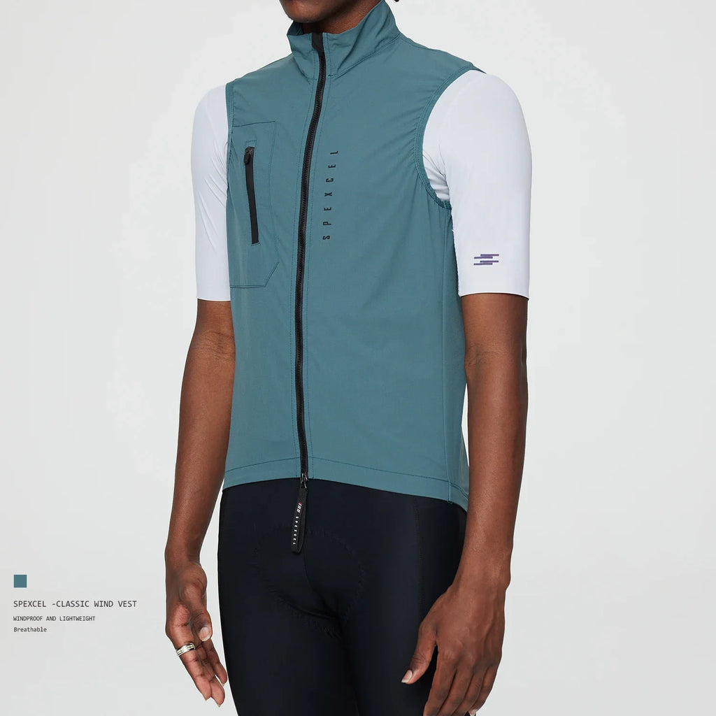 New Classic Lightweight Windproof Vest Men's  Wind Vest New Stretch fabric With Two Way Zipper