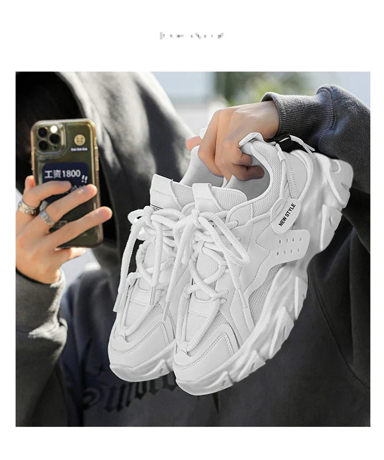 Men's Shoe Breathable Thick Soled Casual Sneakers Outdoor Running Four Seasons New Tennis Men Soft Soles Comfort Male Sneakers