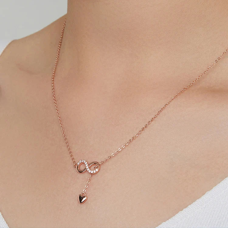 100% 925 Sterling Silver Infinity Love Pendant Necklaces Forever Love Neck Chain for Women Gift Fine Jewelry SCN223