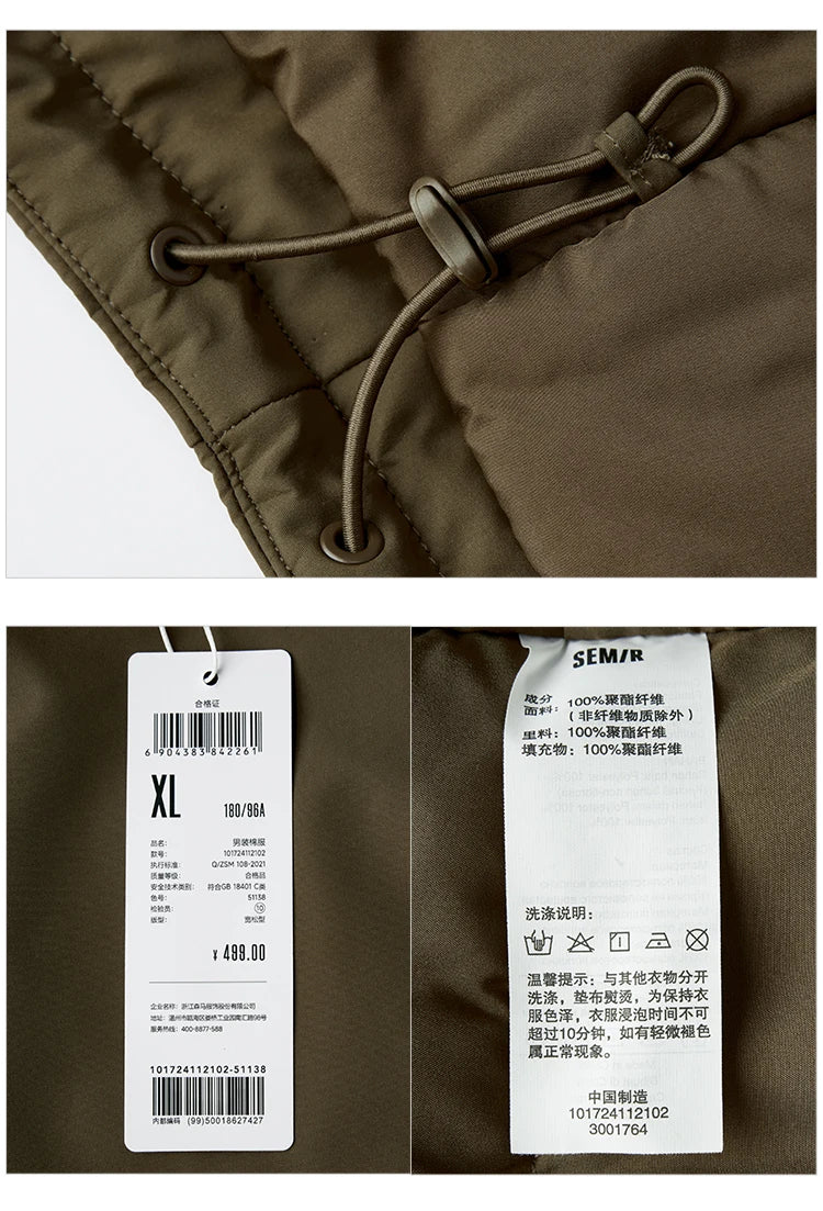 Cotton-Padded Jacket Men 2024 Winter Waterproof, Oil-Resistant, Stain-Resistant and Windproof Outerwear Loose