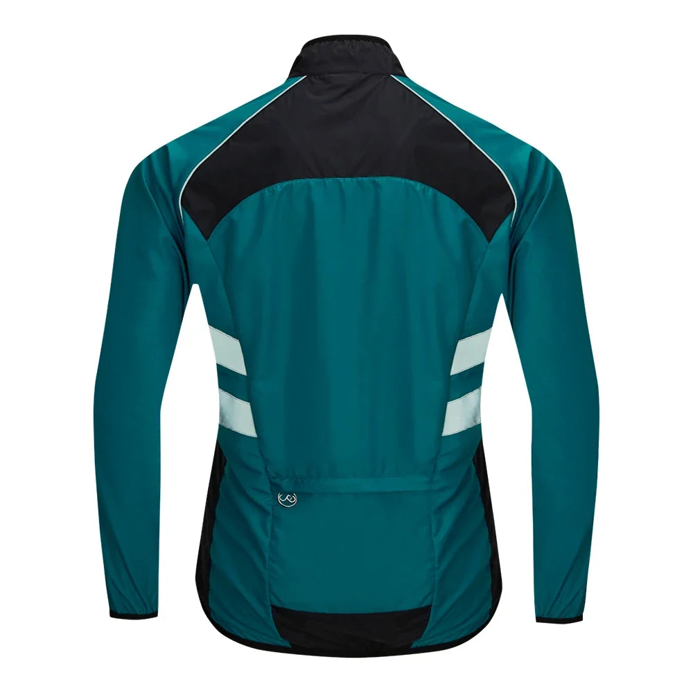 Men’s Cycling Windbreaker Jacket Waterproof Windproof Reflective Bike Coat Lightweight Outdoor Sports Apparel Portable