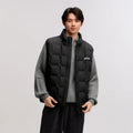 Down Vest Men 2024 New Winter Stand-Up Collar Printed Textured Outerwear Stacking Inner Wear Fashion Versatile.
