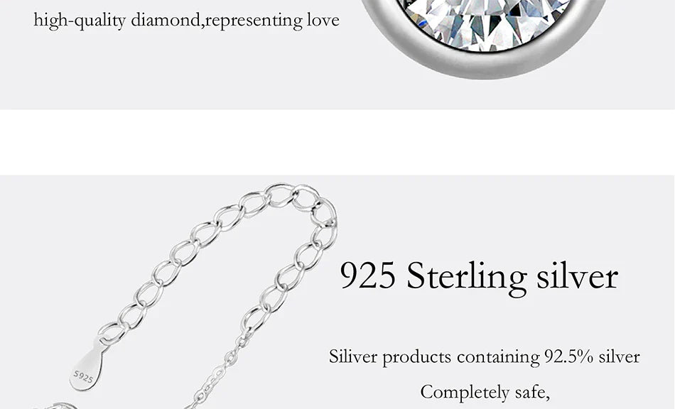 0.5/1CT Moissanite Necklace for Women S925 Pure Silver Bubble Round Diamond Pendant Fashion Jewelry Party Gift