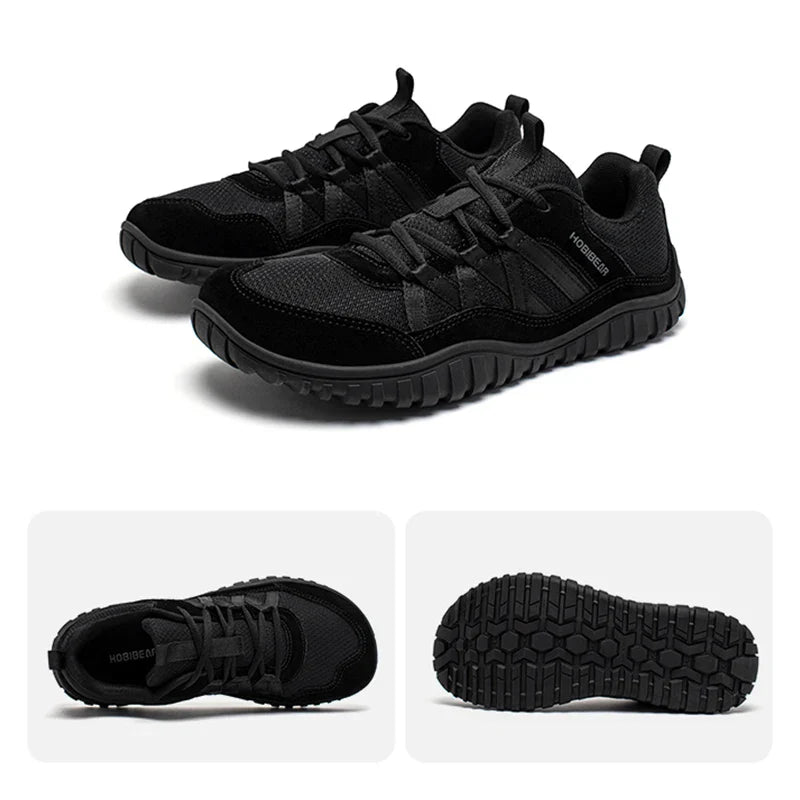 Unisex Wide Toe Sneakers Mesh Breathable Walking Shoes Non Slip Lace Up Sneakers