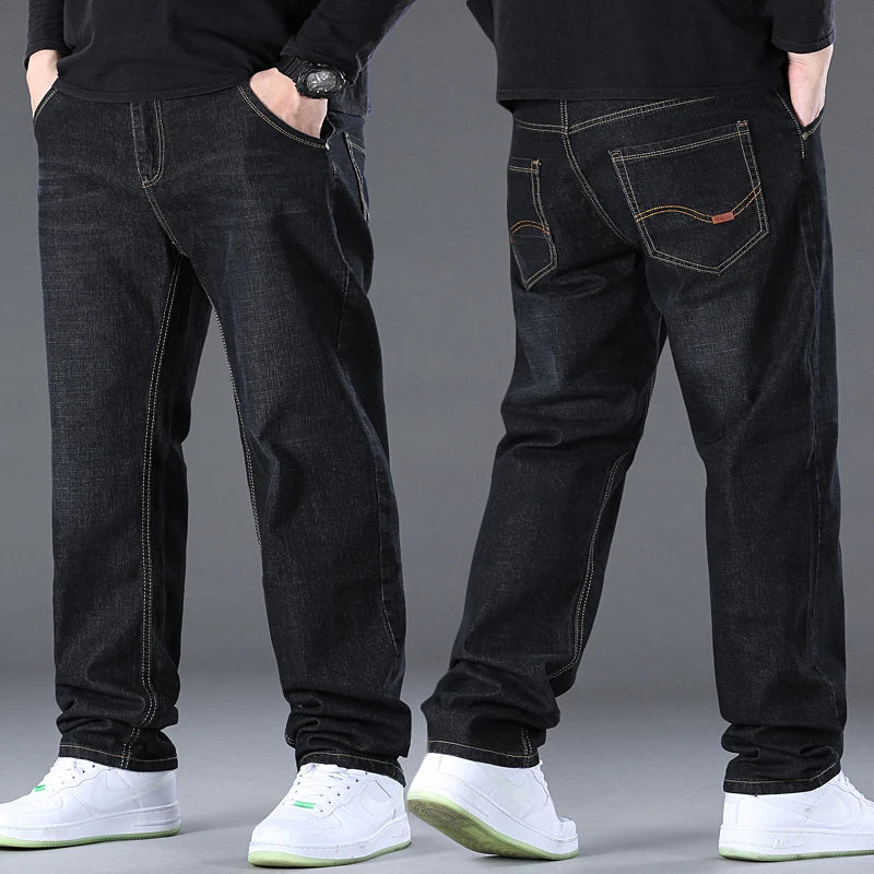 Men's Jeans Pants Big Size 50 High Stretch Denim Fabric Large Size Pants
