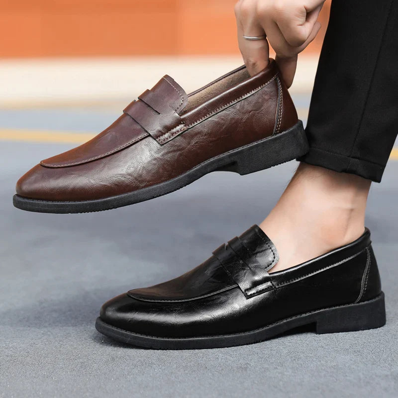 Mens Casual Leather Shoes Comfortable Slip on Loafers Leather Dress Shoe Classic Business Footwear zapatos para hombre chaussure