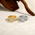 Original Round Cut 6mm Moissanite 3pc Rings Set 925Sterling Silver Luxury Engegament Wedding Women‘s Ring Fine Jewelry