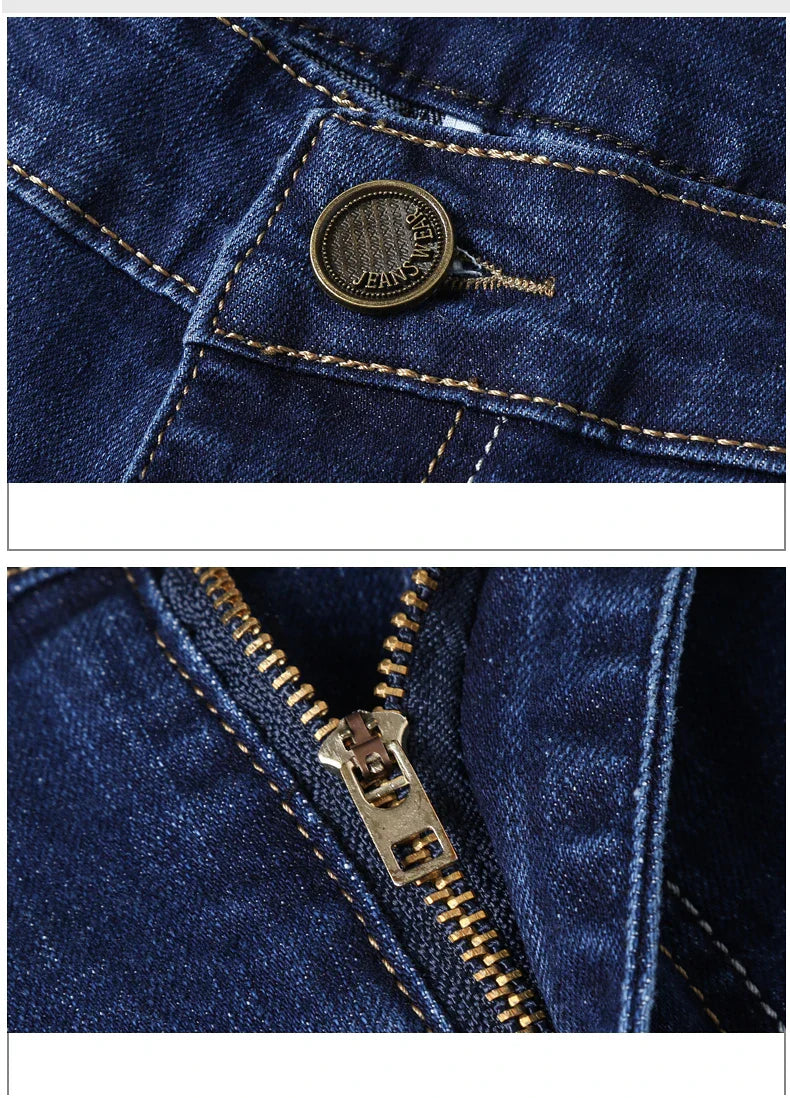 Men's Slim Fashion Denim High Quality Male Pants Elastic Black Blue Leisure Jeans Brand Clothing