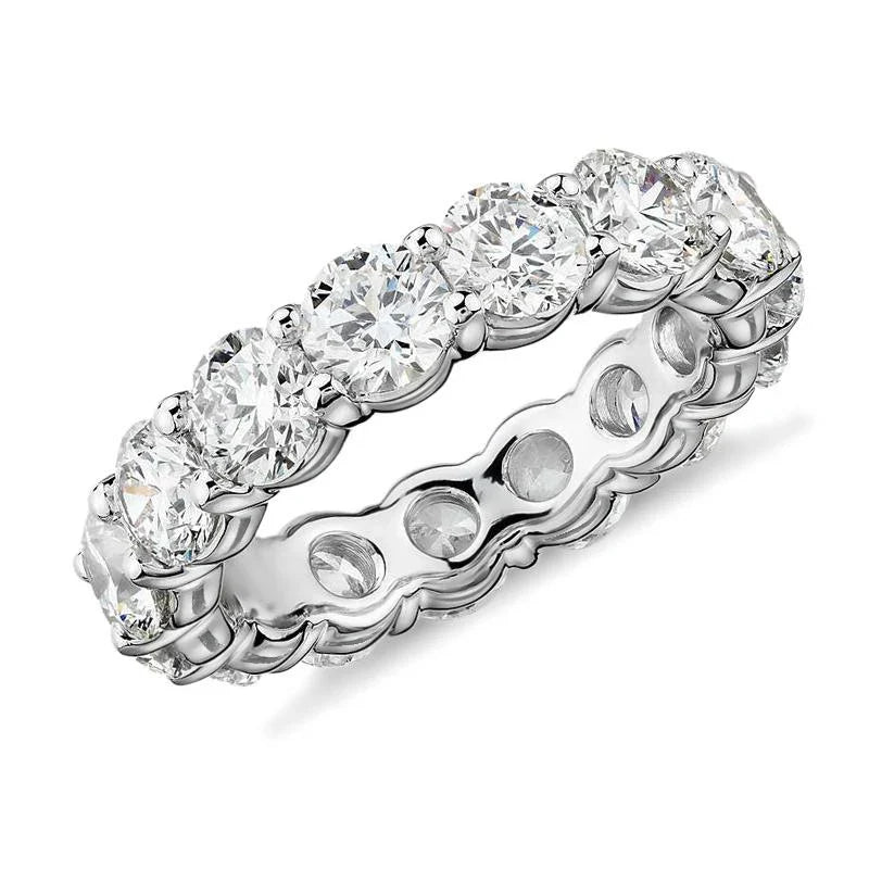 Personalized Moissanite Full Eternity Bands 925 Sterling Silver Ring For Women Girl Fine Jewelry 5mm 3mm D Moissanite Ring