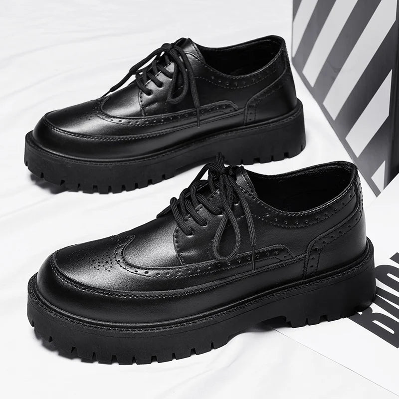 Men's Oxford Shoes Black Groom Wedding Shoes Men's Formal Leather Shoes Classic Business Formal Men's Prom Shoe