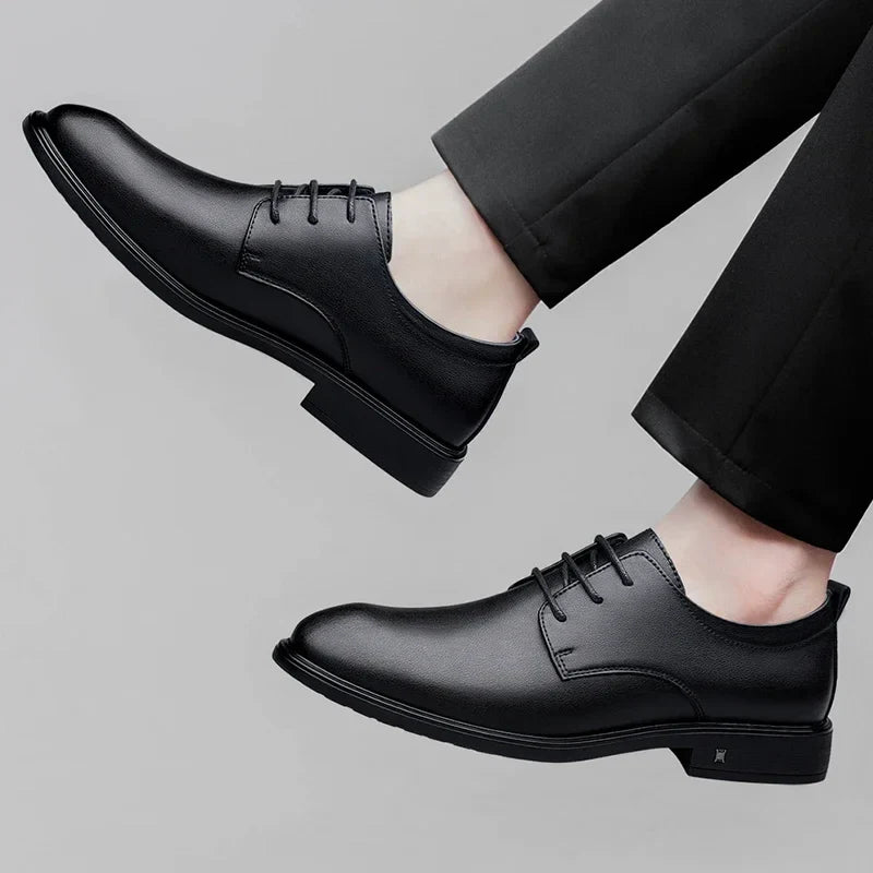 New Mens Formal Business Oxford Shoes Classic Leather Dress Shoes Wedding Office Casual Footwear Derby Shoes Male Sneakers