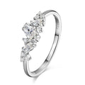 D VVS1 Marquise Cut Moissanite Wedding Rings for Women s925 Sterling Silver 18k White Gold Plated Eternity Band Gift