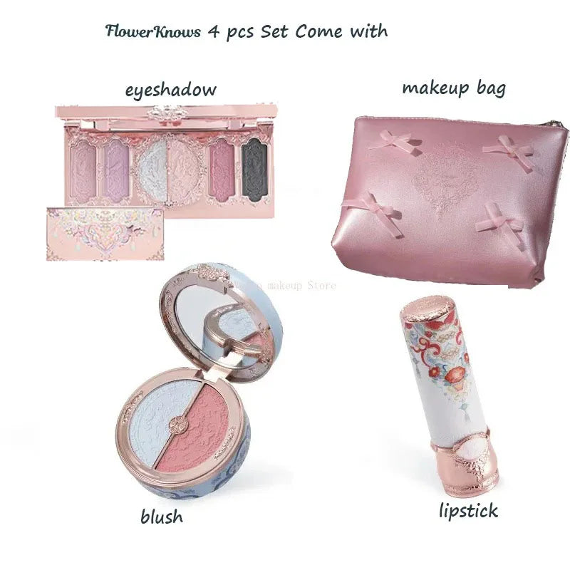 All In One Makeup Set Gift Box Garden Cushion Cream Foundation Matte Blush Long Lasting Velvet Lip Cream With Bag