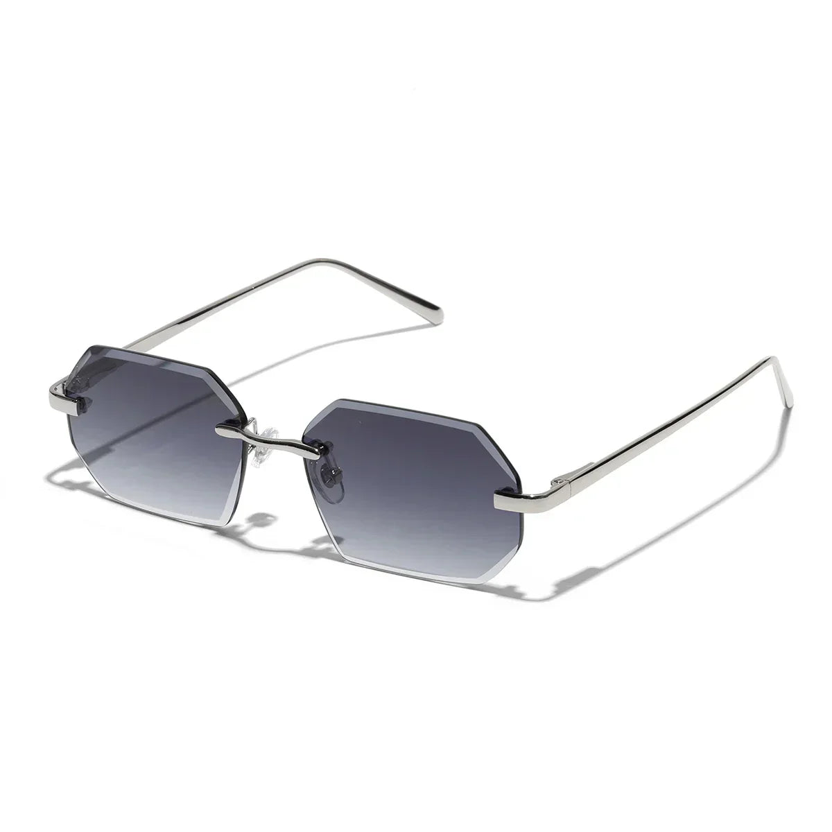 Sunglasses Men Brand Designer Fashion Rimless Sun Glasses Shades Diamond Cut Lens Ladies Frameless Metal Eye glasses