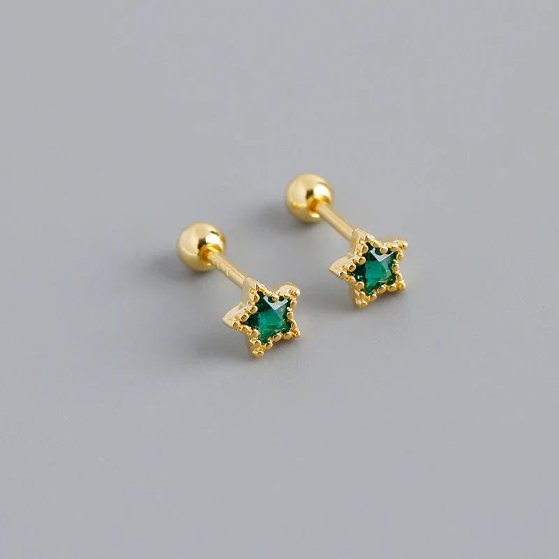 925 Sterling Silver Fashion Korean Petal Screw Bead Stud Earrings for Women Charm Ear Bone Piercing Jewelry Accessories
