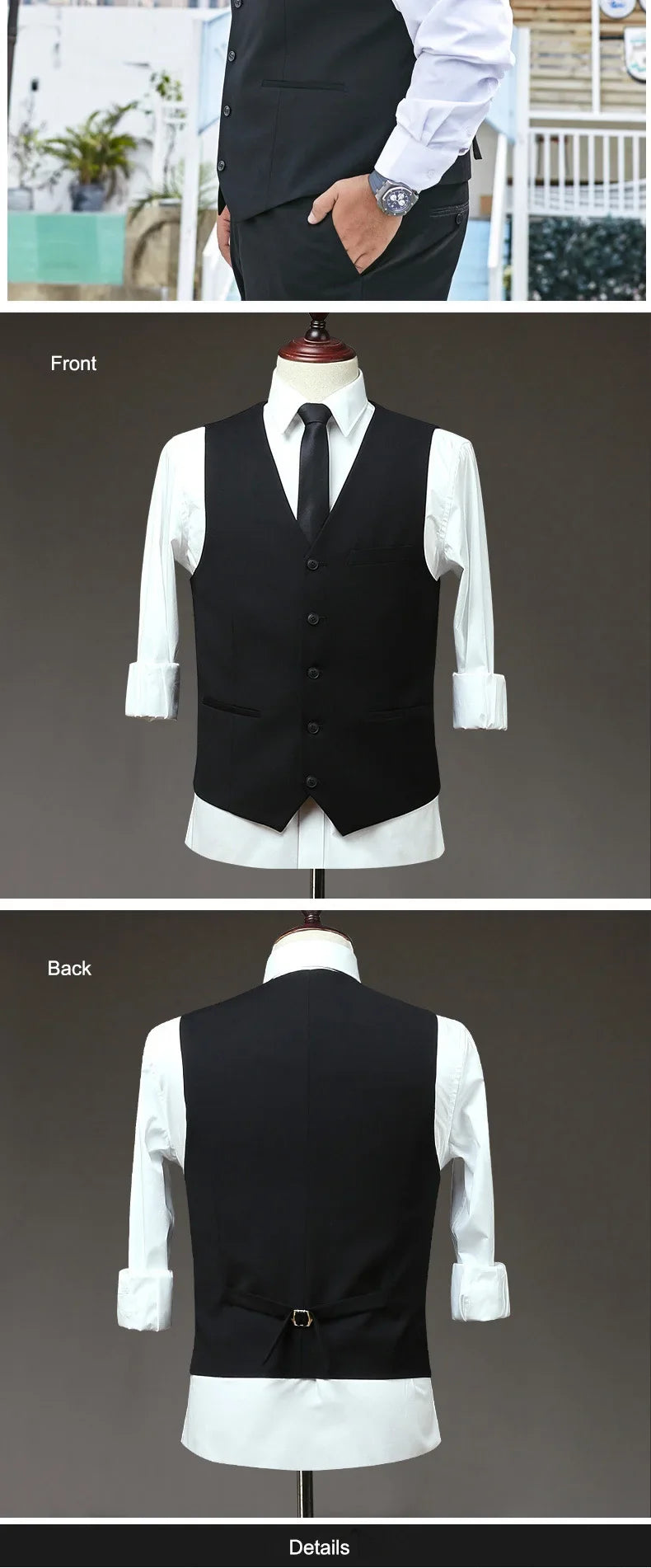 New Plus Size Black Suit Vest Men Solid Color Single Breasted Waistcoat For Host Groom Groomsmen Grey Black Navy Waist Coat 9XL
