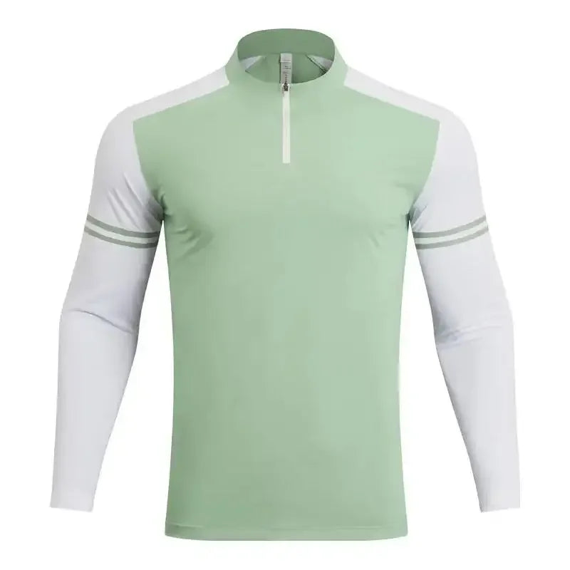 Men's Running Gym Fitness Tops Slim Fit Color-blocked Long-sleeved T-shirt Training Cycling Breathable Quid Quick-drying Clothes