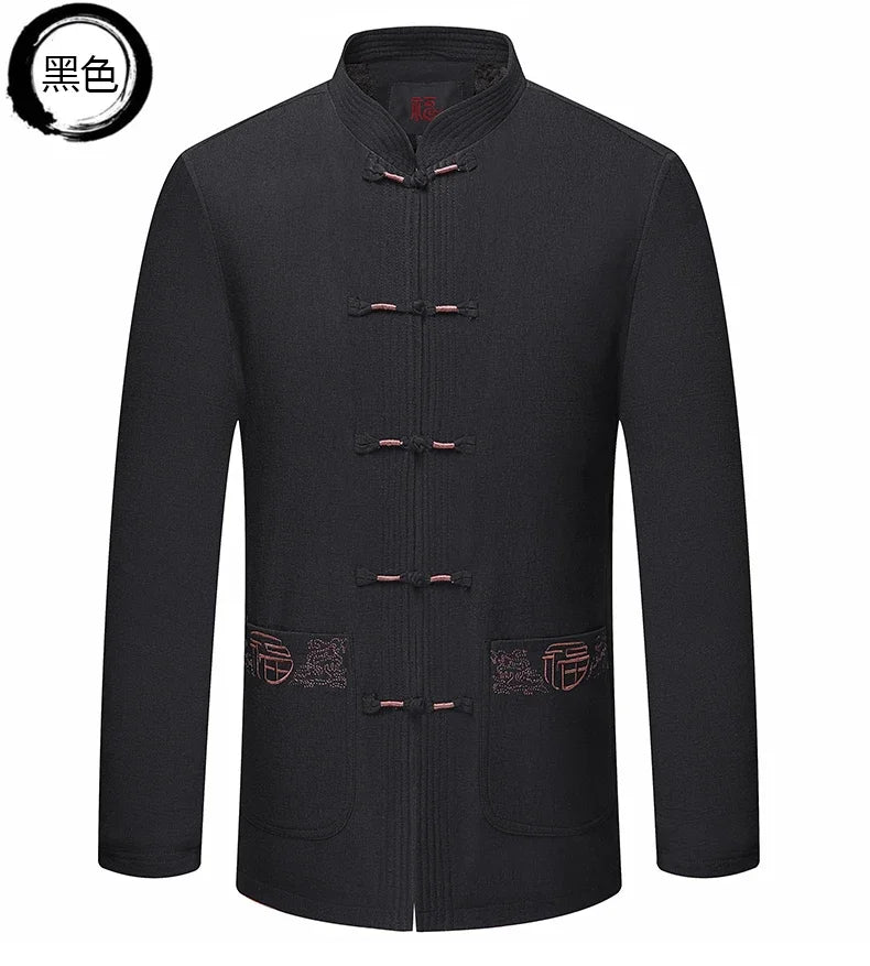 Spring and Autumn New Middle-aged and Elderly Men Father Tang Jacket Chinese Style Hanfu National Wind Grandpa Coat Jacket